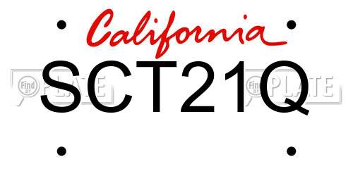 SCT21Q California License Plate