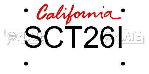SCT26I California License Plate