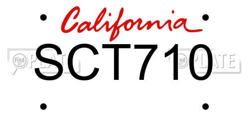 SCT710 California License Plate