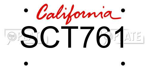SCT761 California License Plate