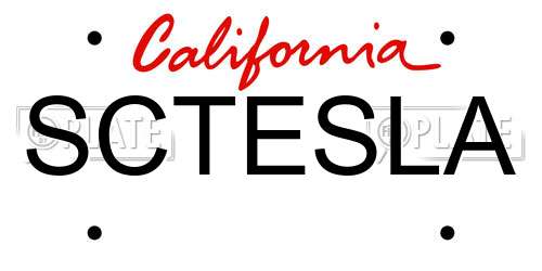 SCTESLA California License Plate