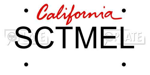 SCTMEL California License Plate