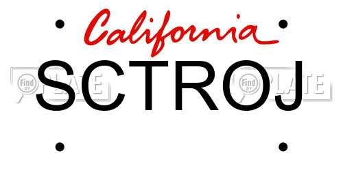 SCTROJ California License Plate