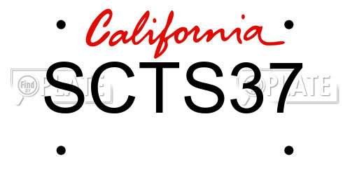 SCTS37 California License Plate