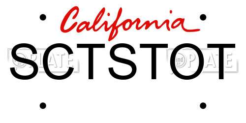 SCTSTOT California License Plate