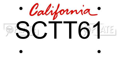 SCTT61 California License Plate