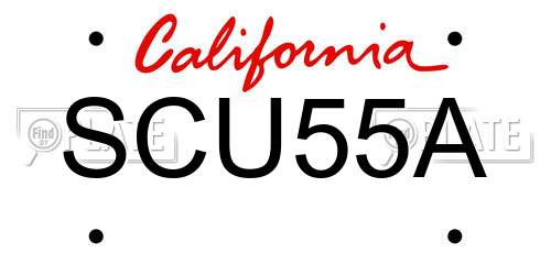 SCU55A California License Plate