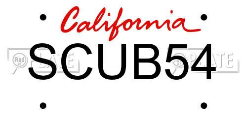 SCUB54 California License Plate