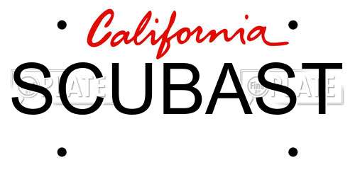 SCUBAST California License Plate
