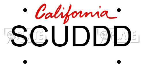 SCUDDD California License Plate