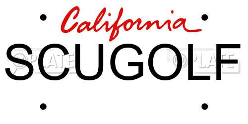 SCUGOLF California License Plate