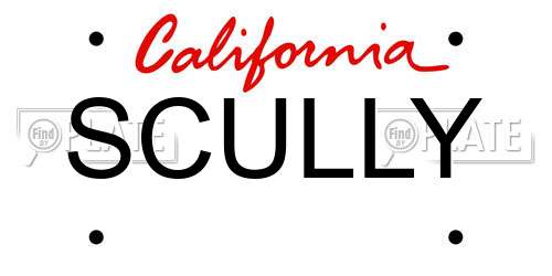 SCULLY California License Plate