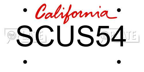 SCUS54 California License Plate
