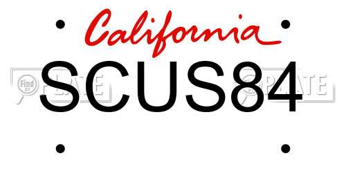 SCUS84 California License Plate