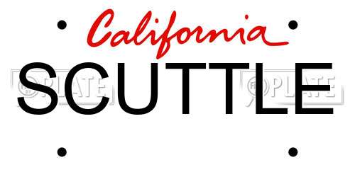 SCUTTLE California License Plate