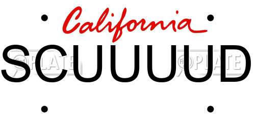 SCUUUUD California License Plate