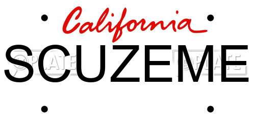 SCUZEME California License Plate