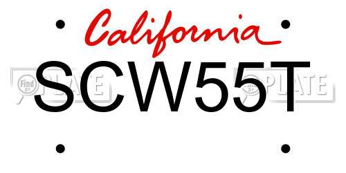 SCW55T California License Plate