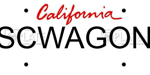 SCWAGON California License Plate