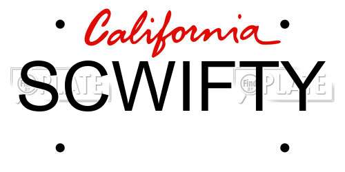 SCWIFTY California License Plate