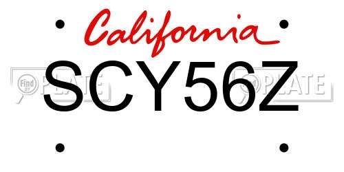 SCY56Z California License Plate