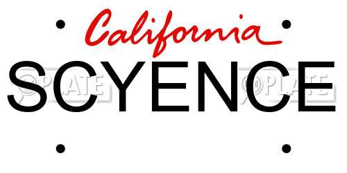SCYENCE California License Plate