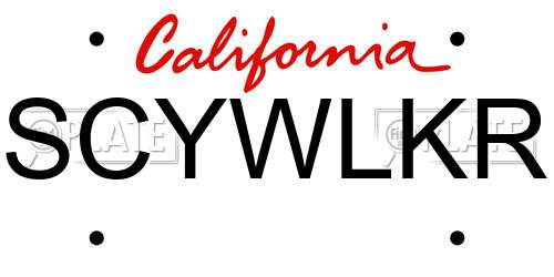 SCYWLKR California License Plate
