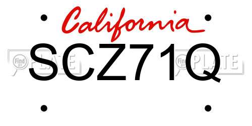 SCZ71Q California License Plate