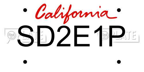 SD2E1P California License Plate