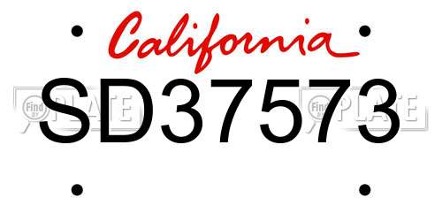 SD37573 California License Plate
