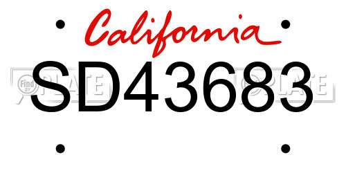 SD43683 California License Plate