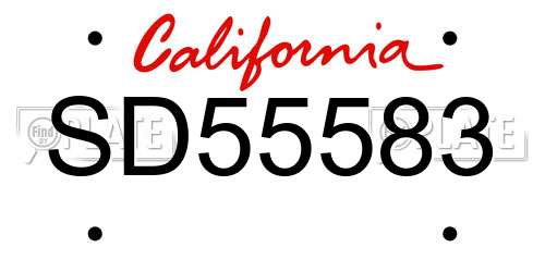 SD55583 California License Plate