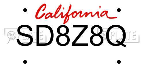 SD8Z8Q California License Plate