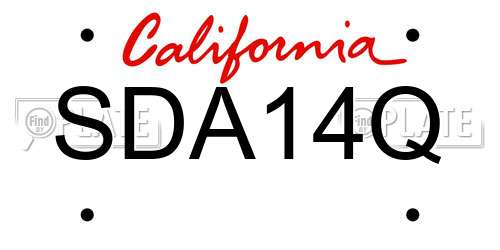 SDA14Q California License Plate