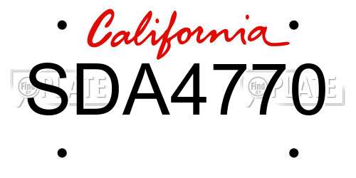 SDA4770 California License Plate