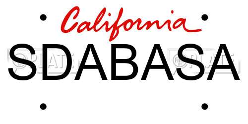 SDABASA California License Plate