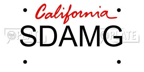 SDAMG California License Plate
