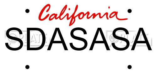SDASASA California License Plate