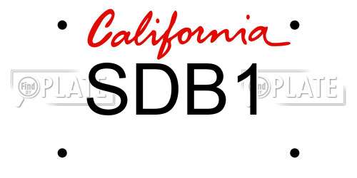 SDB1 California License Plate