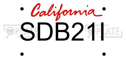SDB21I California License Plate