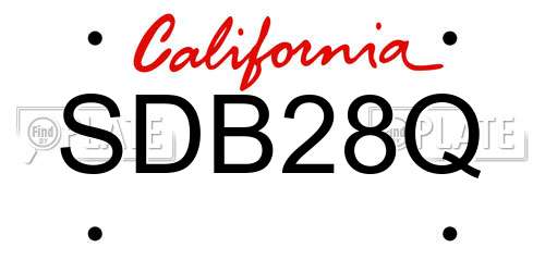 SDB28Q California License Plate