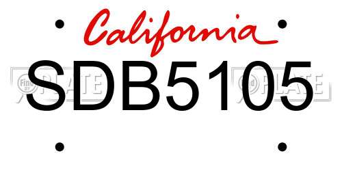 SDB5105 California License Plate