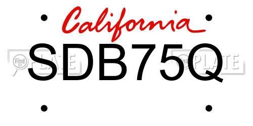 SDB75Q California License Plate