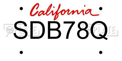 SDB78Q California License Plate