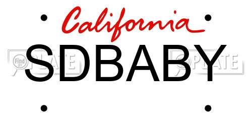 SDBABY California License Plate