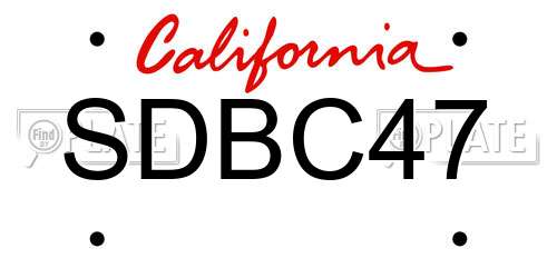 SDBC47 California License Plate