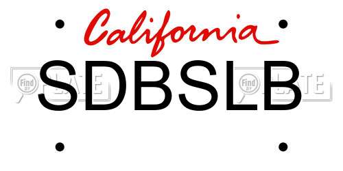 SDBSLB California License Plate