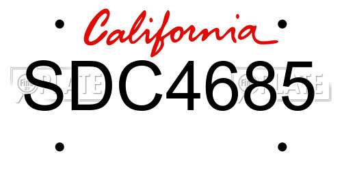 SDC4685 California License Plate