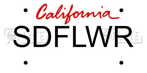 SDFLWR California License Plate