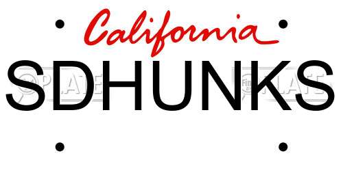 SDHUNKS California License Plate
